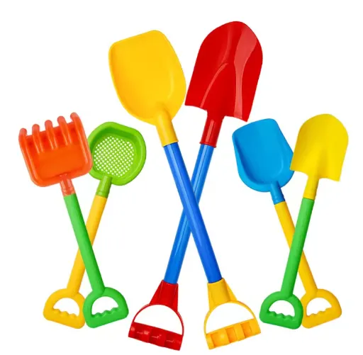 Large Kids Beach Sand Shovels and Rakes - 2 Pcs - Assorted — wholesale Toys & Games by the case