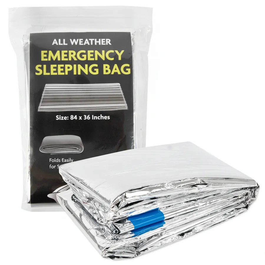 All-Weather Emergency Mylar Sleeping Bag - Compact Travel & Backpack Essential — wholesale Bags & Backpacks by the case