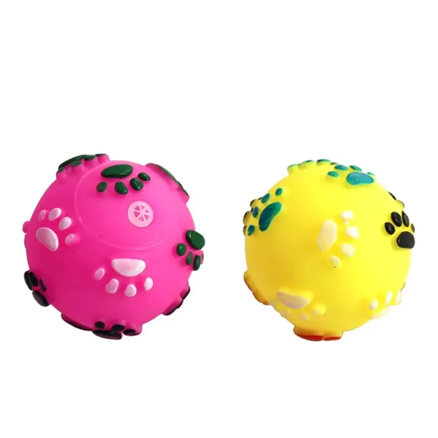 Squeaky Paw Print Ball Dog Toy - Bulk — wholesale Pet by the case
