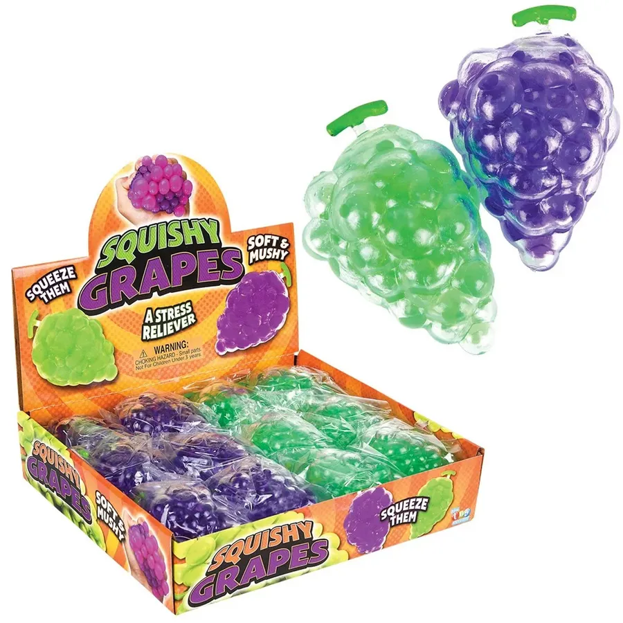 Squishy Toy Grape Squeeze Beads Stress Ball - Kids Sensory Fidget — wholesale Fidgets & Sensory by the case
