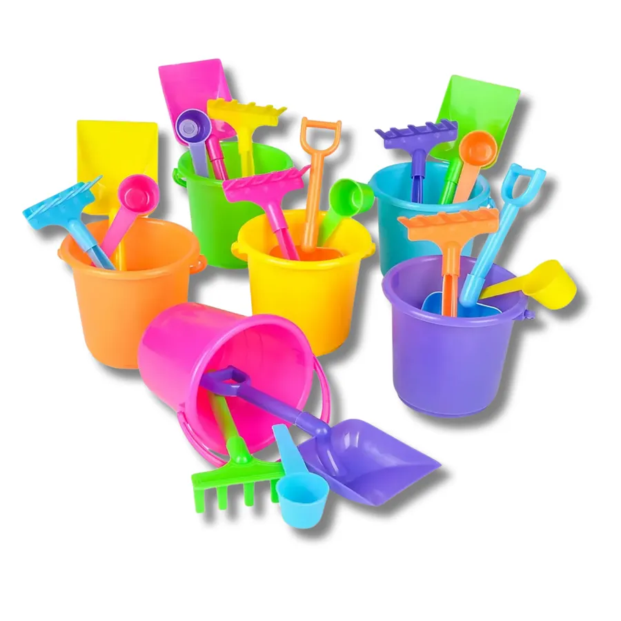 Rainbow Plastic Beach Play Set Of 4 Pcs — wholesale Toys & Games by the case