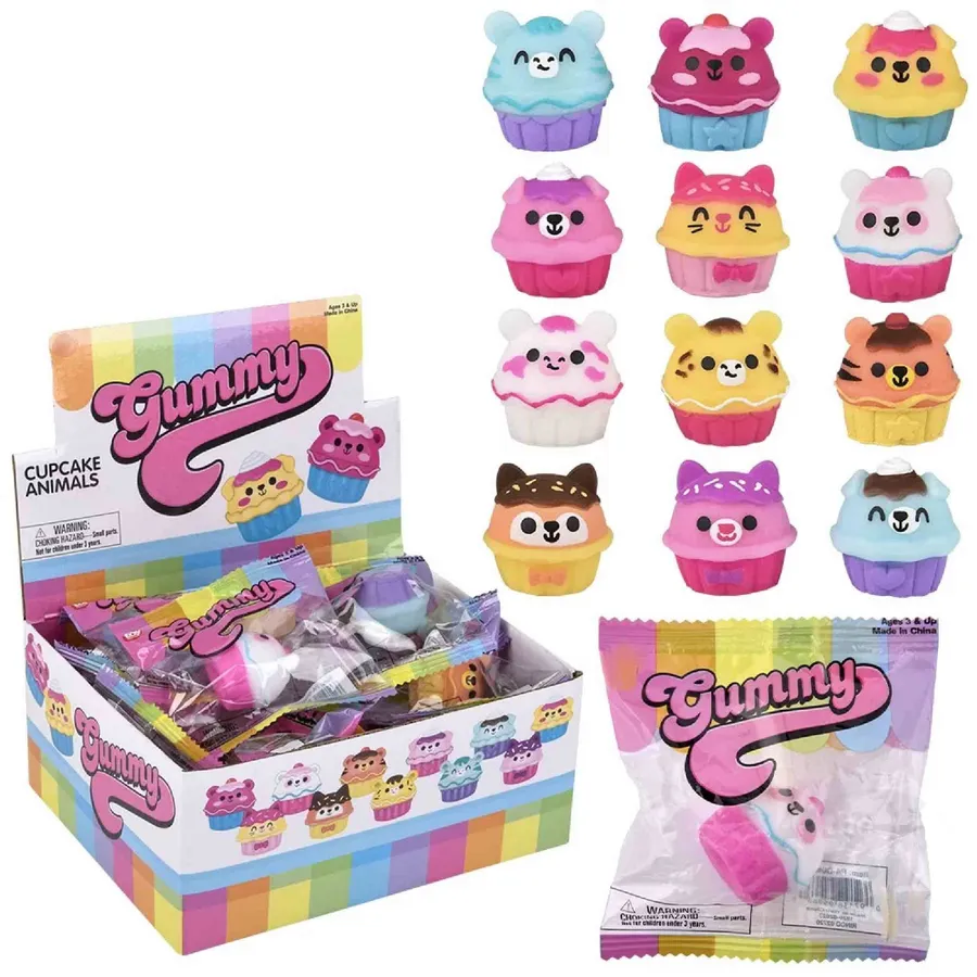Squishy Toys - Gummy Cupcake Animals Mini Fidget Sensory Toy — wholesale Fidgets & Sensory by the case