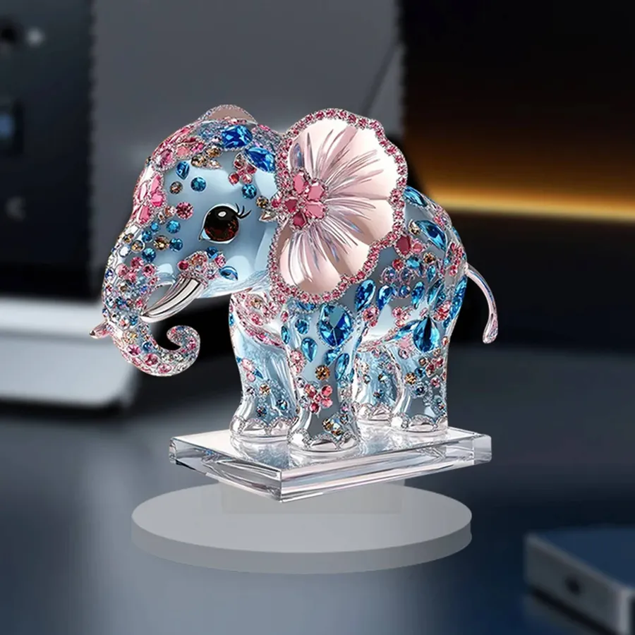 Crystal Elephant Acrylic Sculpture For Home Décor — wholesale Home & Décor by the case