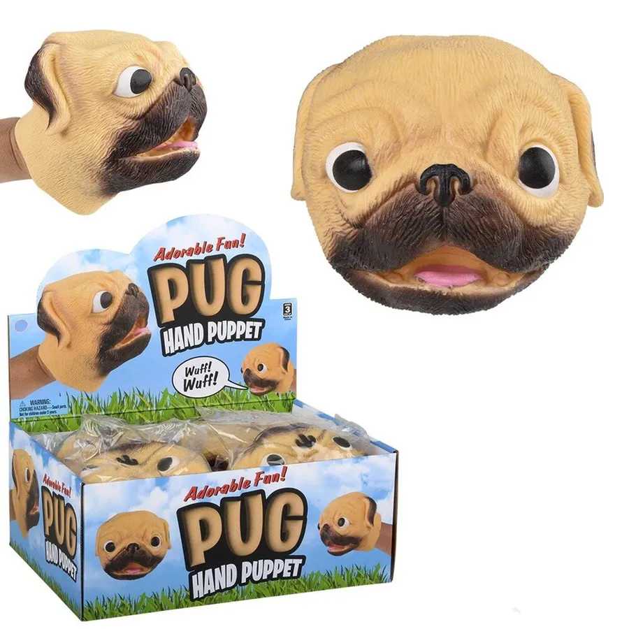 Squishy Stretchy Pug Hand Puppet Kids Toy — wholesale Plush & Squishies by the case