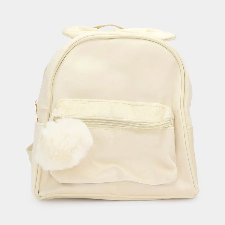 Bow Pointed Solid Faux Fur Backpack - Assorted — wholesale Bags & Backpacks by the case