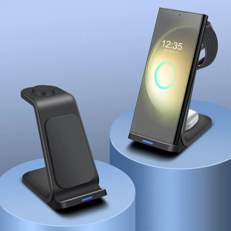 1607GG Wireless Charging Station for Samsung Charger 3 in 1 for Galaxy S23 Ultra/S22/S21/Note 20/10, Galaxy Watch 6/5/Pr — wholesale Tech & Gadgets by the case
