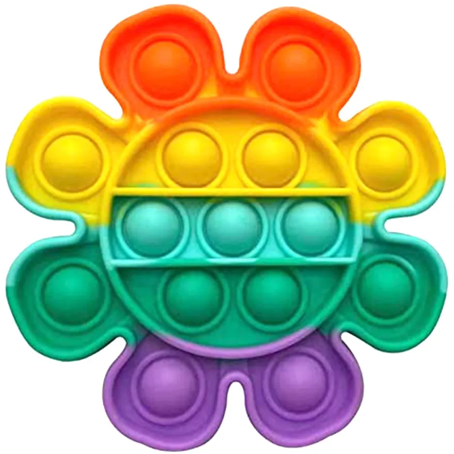 Rainbow Flower Bubble Pop Fidget Toy Bulk - Colorful Sensory Toy & Stress Ball Alternative for Kids — wholesale Fidgets & Sensory by the case