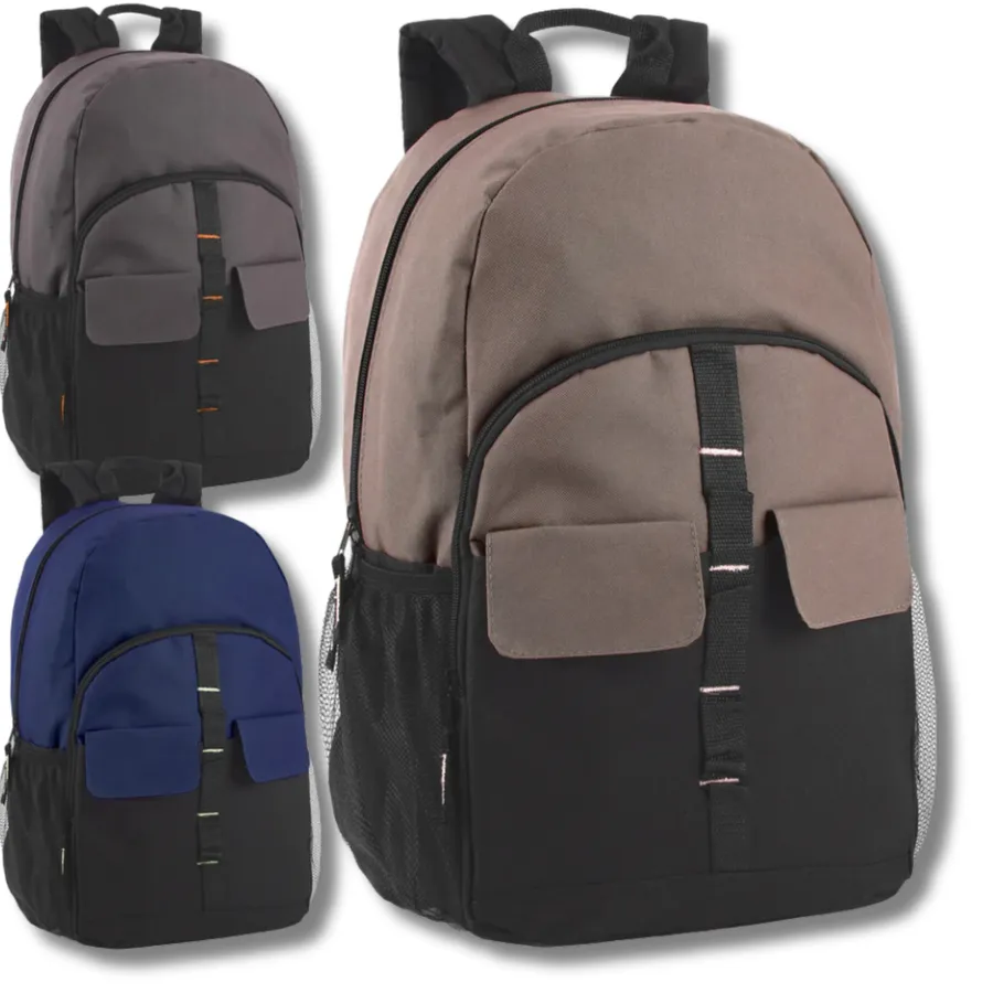 Double Flap Design Back To School Backpack - Assorted — wholesale Bags & Backpacks by the case