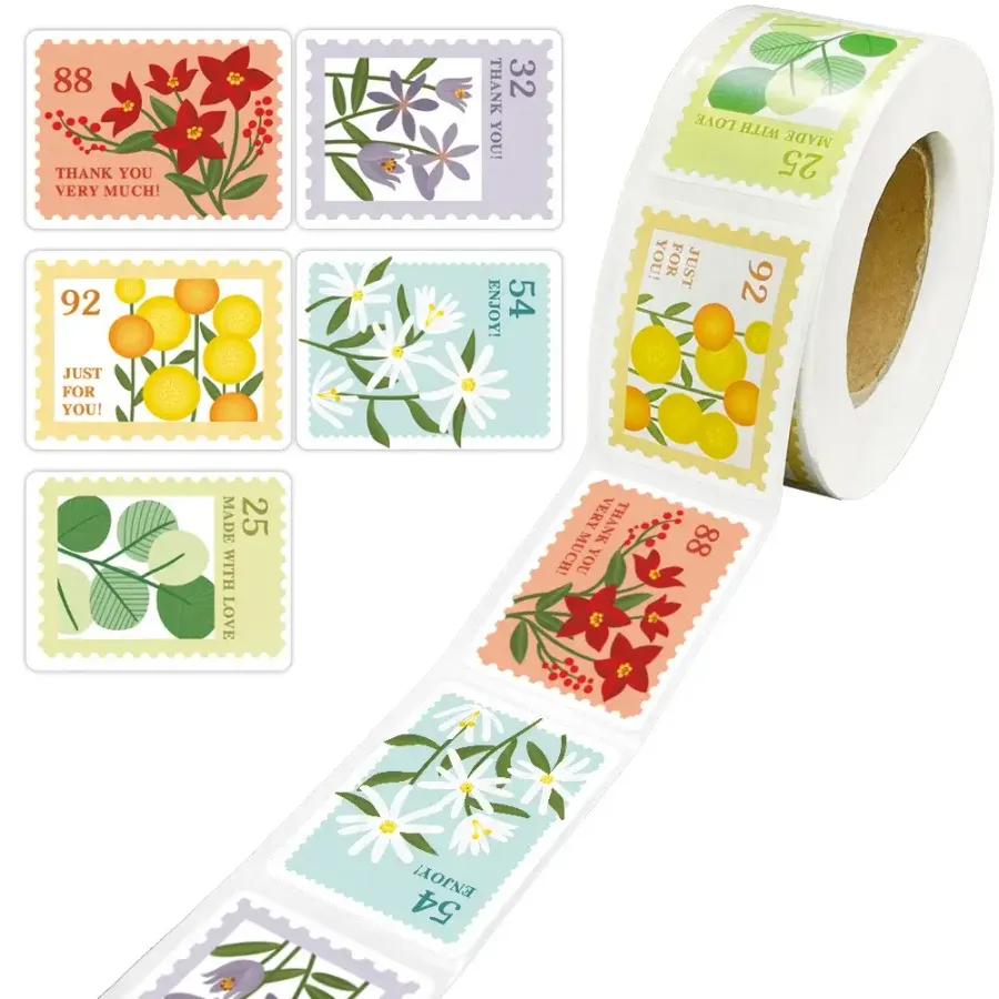 100pcs Floral Decorative Stickers – 5 Styles — wholesale Home & Décor by the case