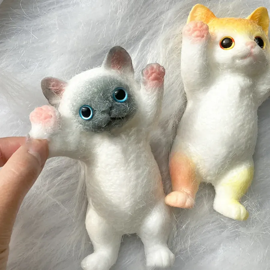 Squishy Flocking Cat Stress Relief Toy — wholesale Fidgets & Sensory by the case