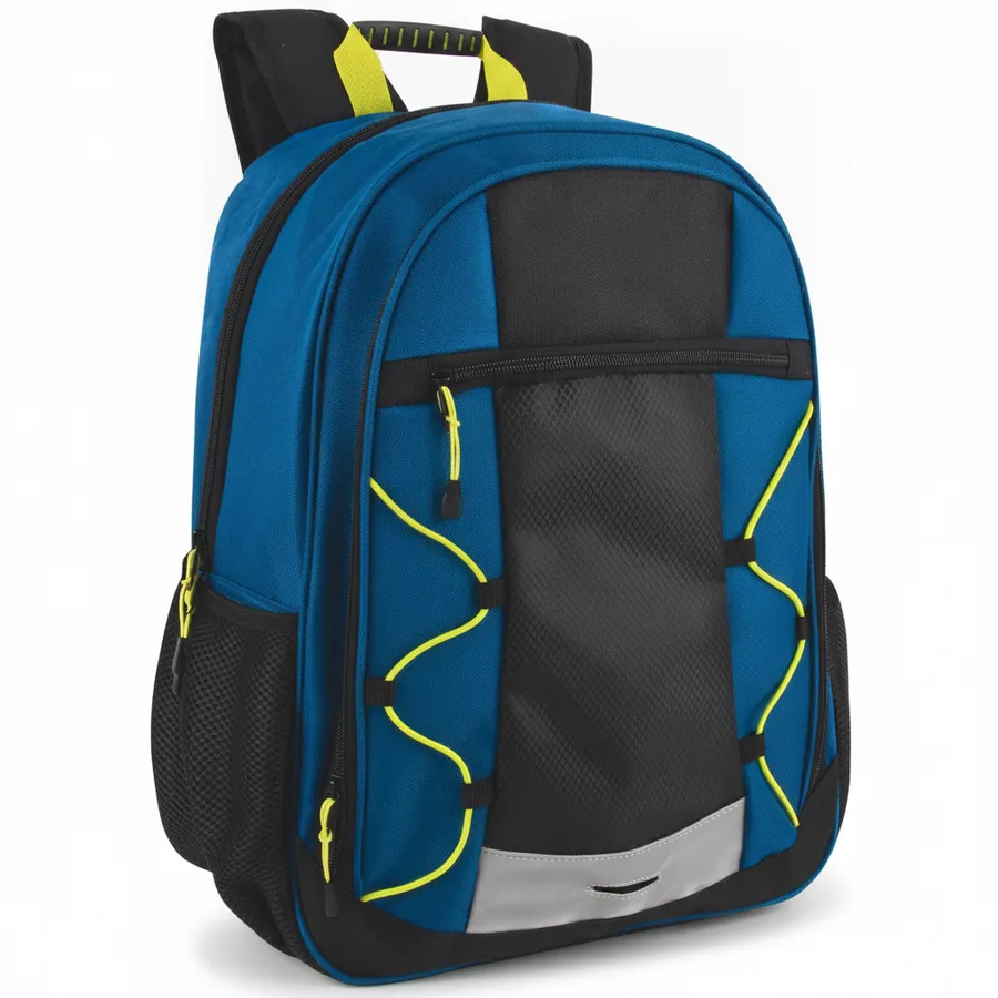 Blue 18-Inch Laptop Backpack with Double Bungee - Everyday Travel Bag — wholesale Bags & Backpacks by the case