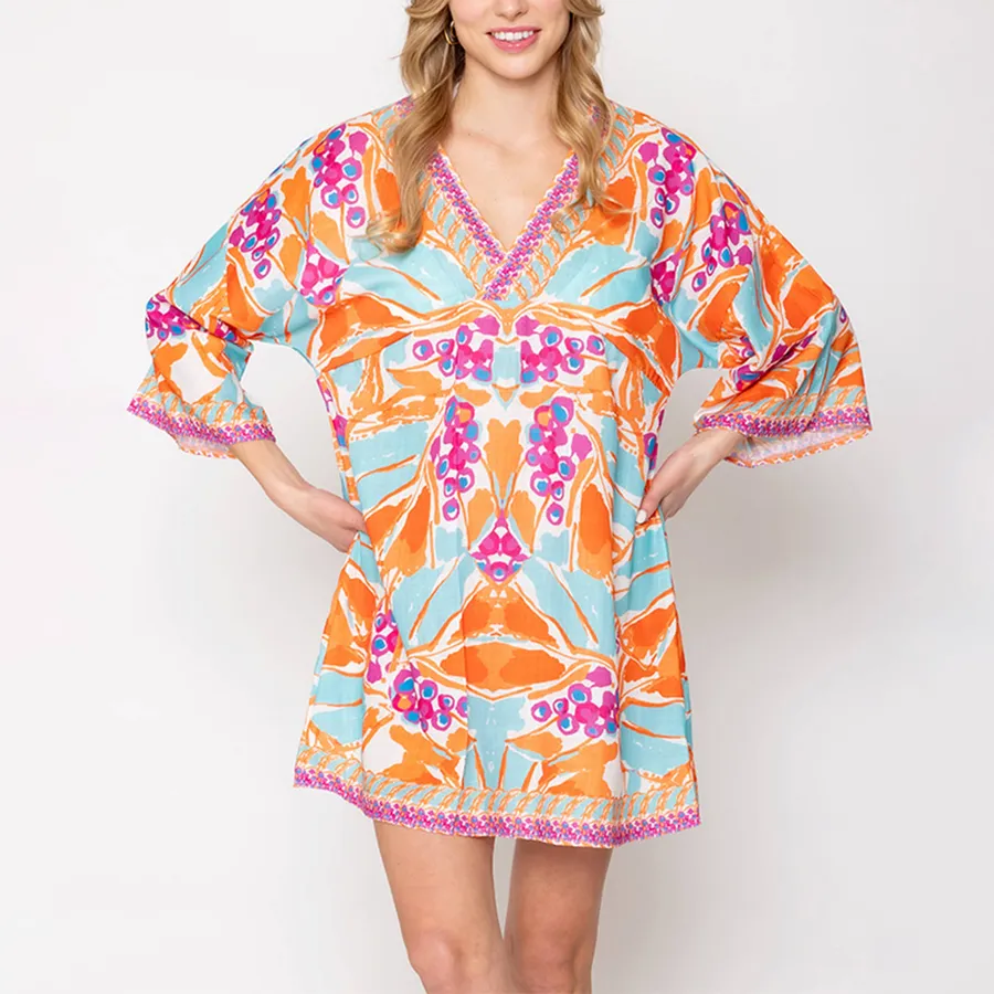 Tropical Printed Cover Up Poncho For Women's - Assorted — wholesale More Wholesale Goods by the case