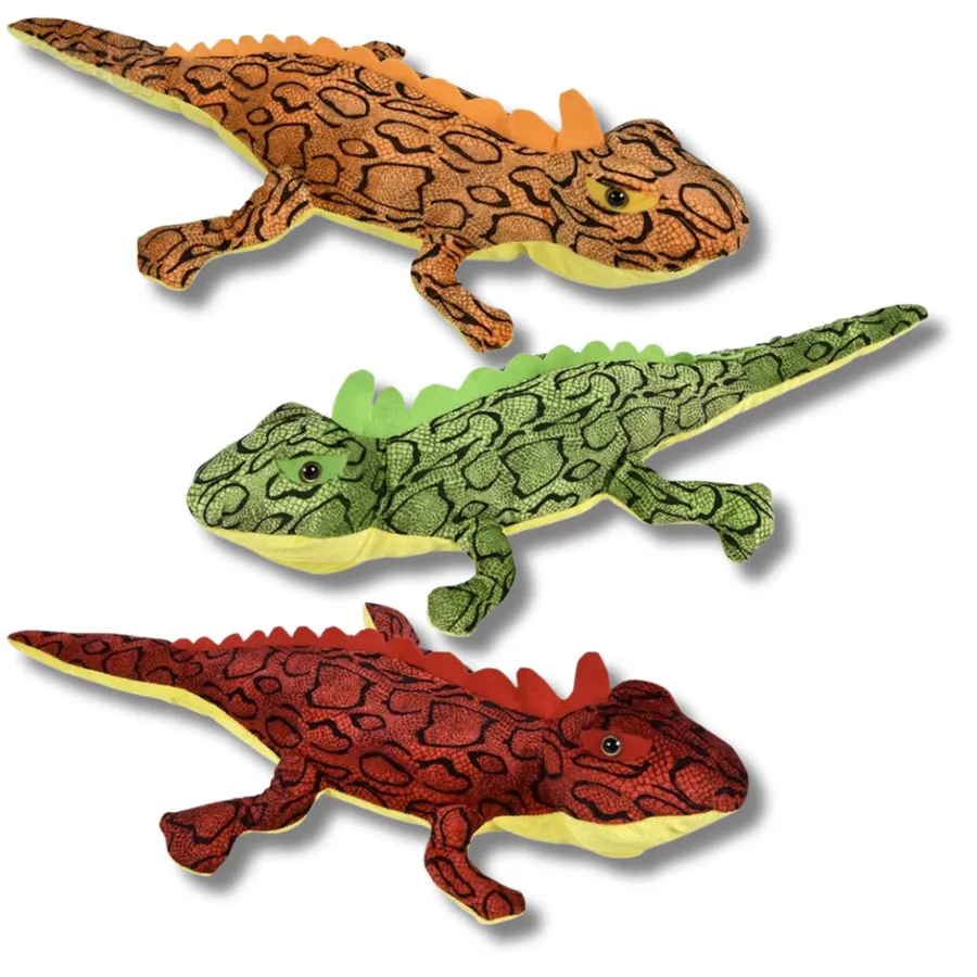 leopard Patterned Lizard Plush Kids Toy - Assorted — wholesale Plush & Squishies by the case
