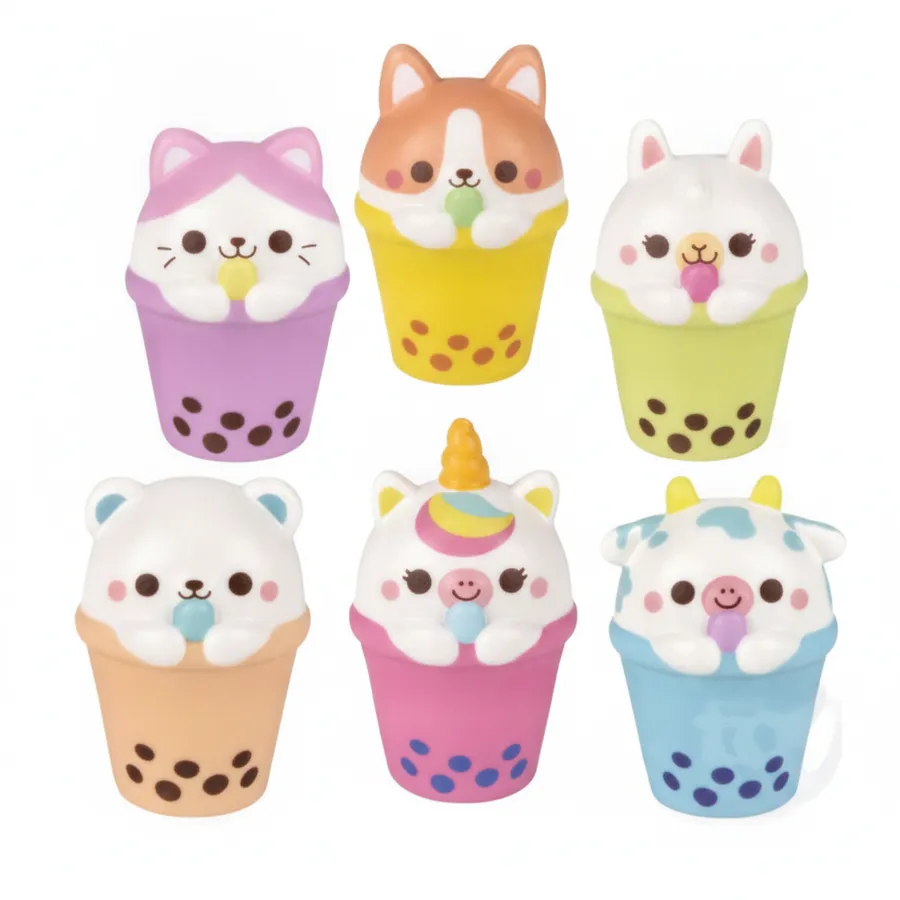 4-Inch Bubble Tea Animal Squishy Toy - Sensory Fidget Stress Ball — wholesale Fidgets & Sensory by the case