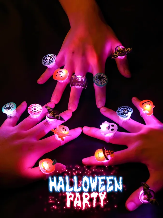 2907BA Halloween Pumpkin Lamp Luminous Ring Decorations Atmosphere Dress up Party Photo Props Children — wholesale Seasonal & Holiday by the case