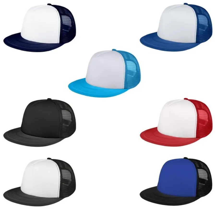 Flat Trucker Baseball Cap In Bulk - Assorted — wholesale Apparel & Accessories by the case