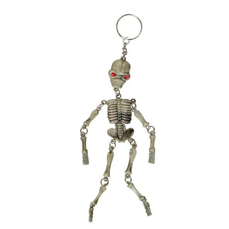 Skeleton Keychain With Rhinestone Eyes — wholesale Keychains & Charms by the case