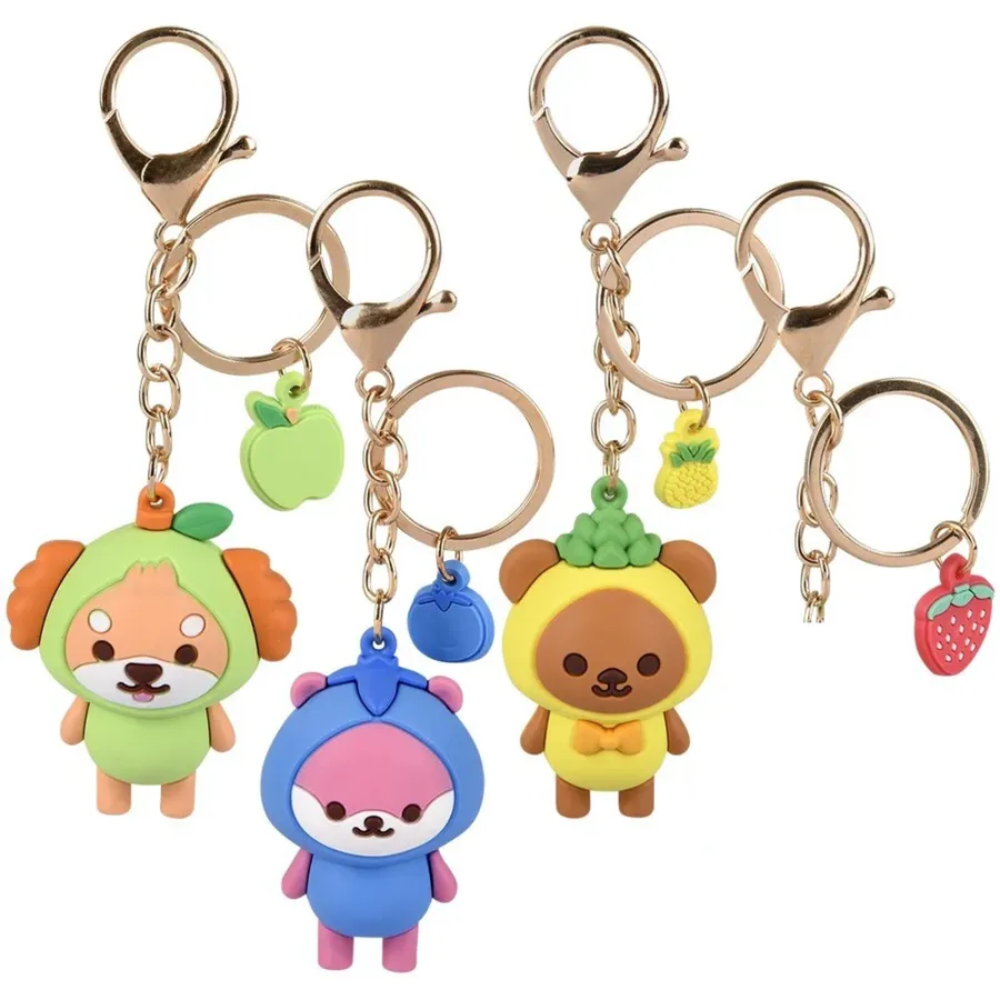 Cute Fruit Animal Clip On Keychain For Kids — wholesale Keychains & Charms by the case