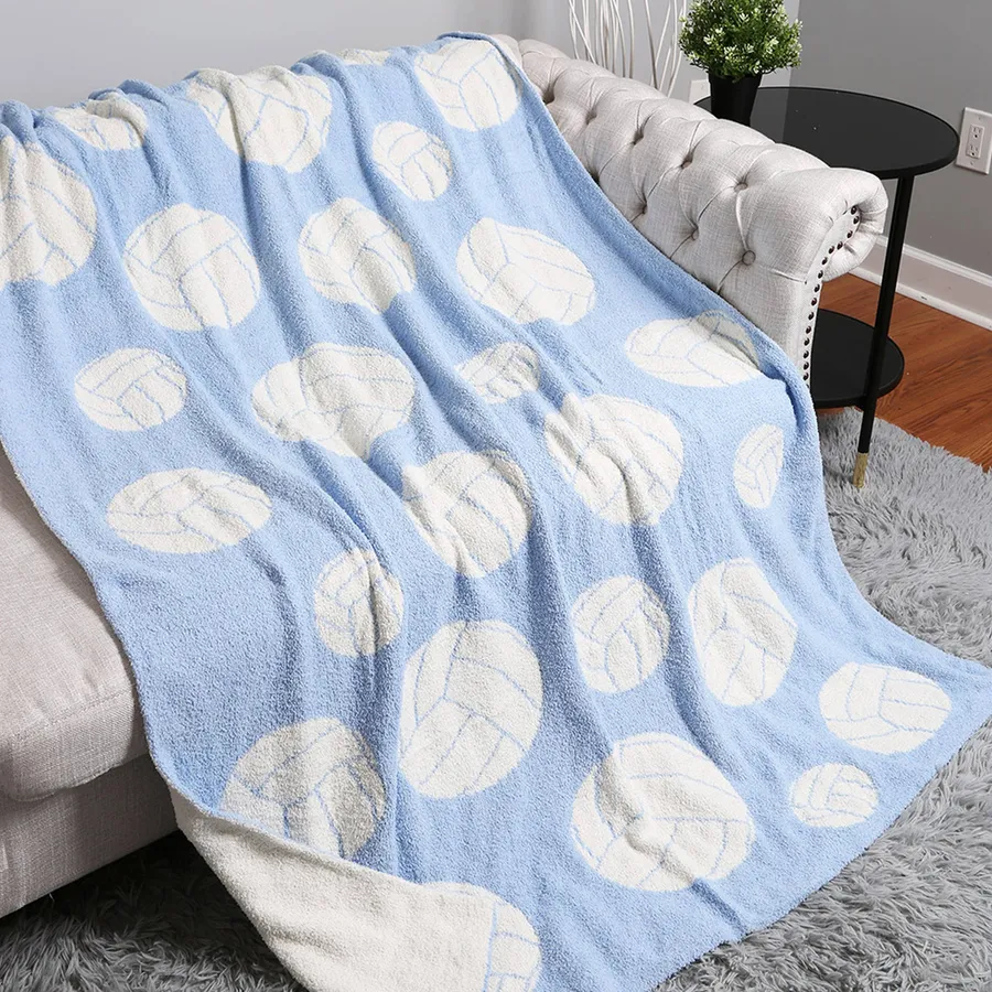 Volleyball Patterned Reversible Throw Blanket - Assorted — wholesale Home & Décor by the case