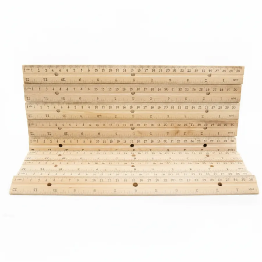 Wooden Rulers 12-Inch with 3-Hole Punch - Essential School Supplies and Office Stationery — wholesale Stationery & Office by the case