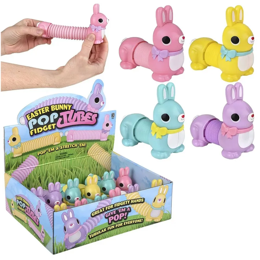 Cute Bunny Fidget Pop Tube kids Toy - Assorted — wholesale Fidgets & Sensory by the case