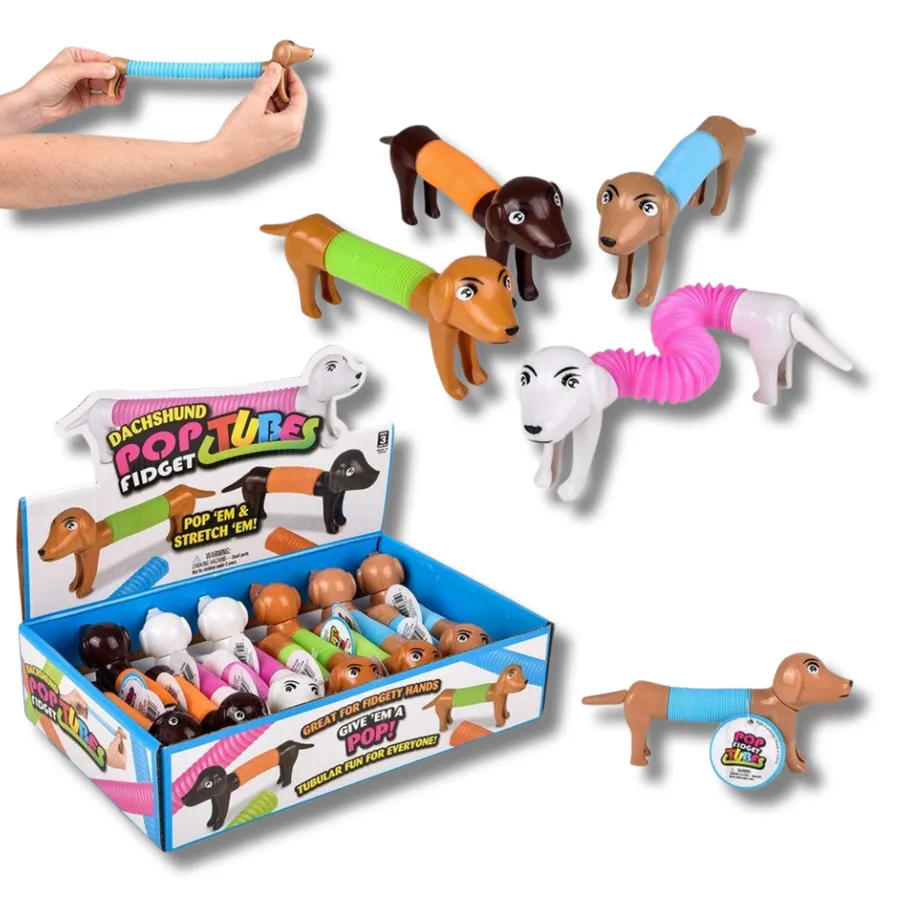 Stretchy Dog Fidget Pop Tube For Kids — wholesale Fidgets & Sensory by the case