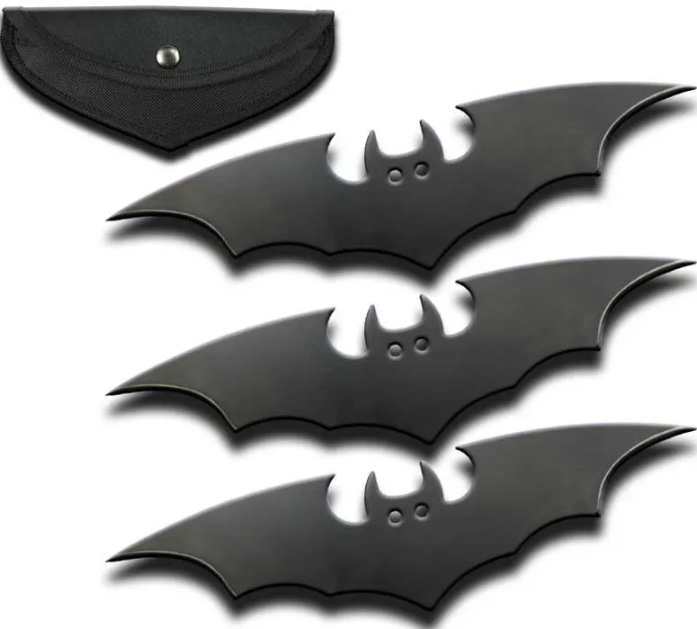 Buy 6" Bat Black Throwing Knives 3 Piece Set with — wholesale Home & Décor by the case