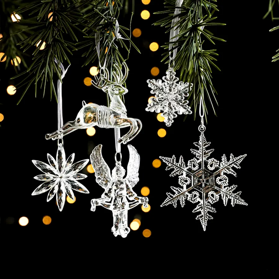 Snowflake Pendants | Acrylic Drop | Christmas — wholesale Seasonal & Holiday by the case