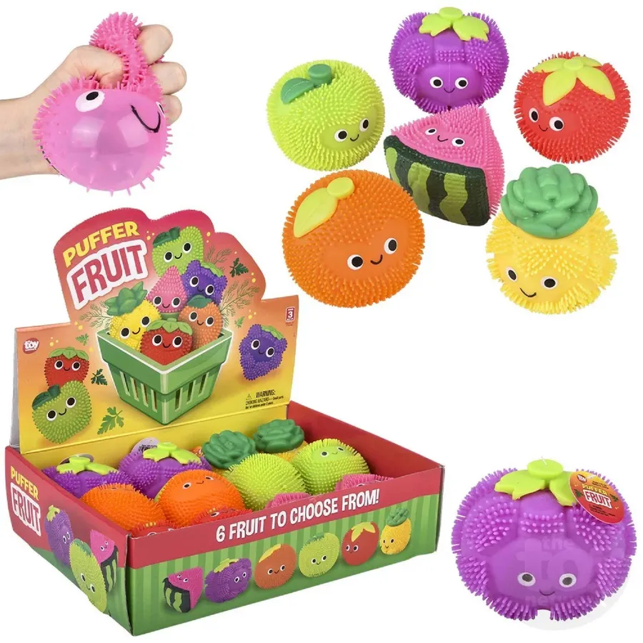 Squishy Toys: Puffer Fruit 3.75" Sensory Fidget Stress Ball — wholesale Fidgets & Sensory by the case