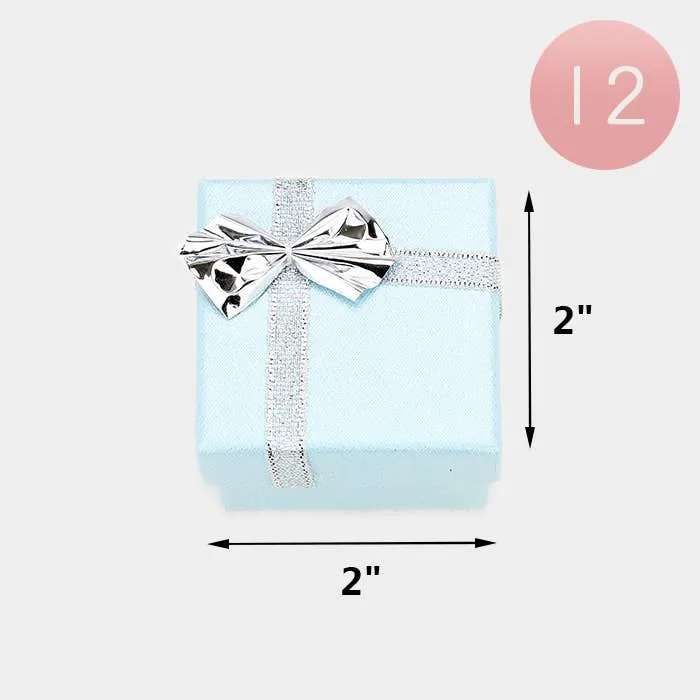 Blue Color Simple Bow Deco Square Gift Boxes — wholesale Party & Gifts by the case