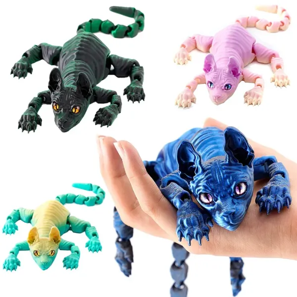 3D Printed Cat Toy Realistic Articulated Figurine - Assorted — wholesale Home & Décor by the case