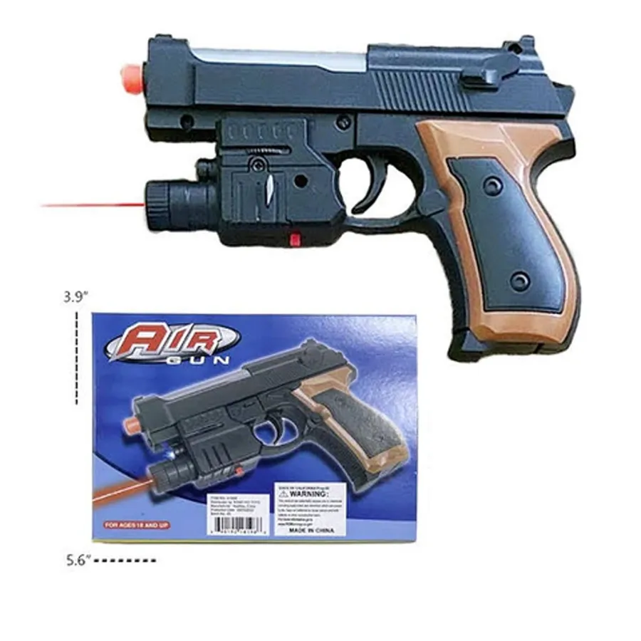 Wholesale 5.6" Black and Brown Plastic Airsoft BB Gun with Laser For Kids - Precision Shooting (Sold By Piecce) — wholesale Toys & Games by the case