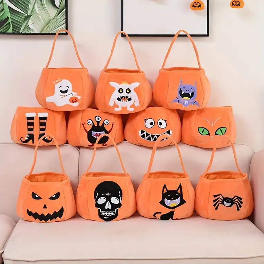Valentine Pumpkin Printed Tote Bags - Assorted — wholesale Seasonal & Holiday by the case