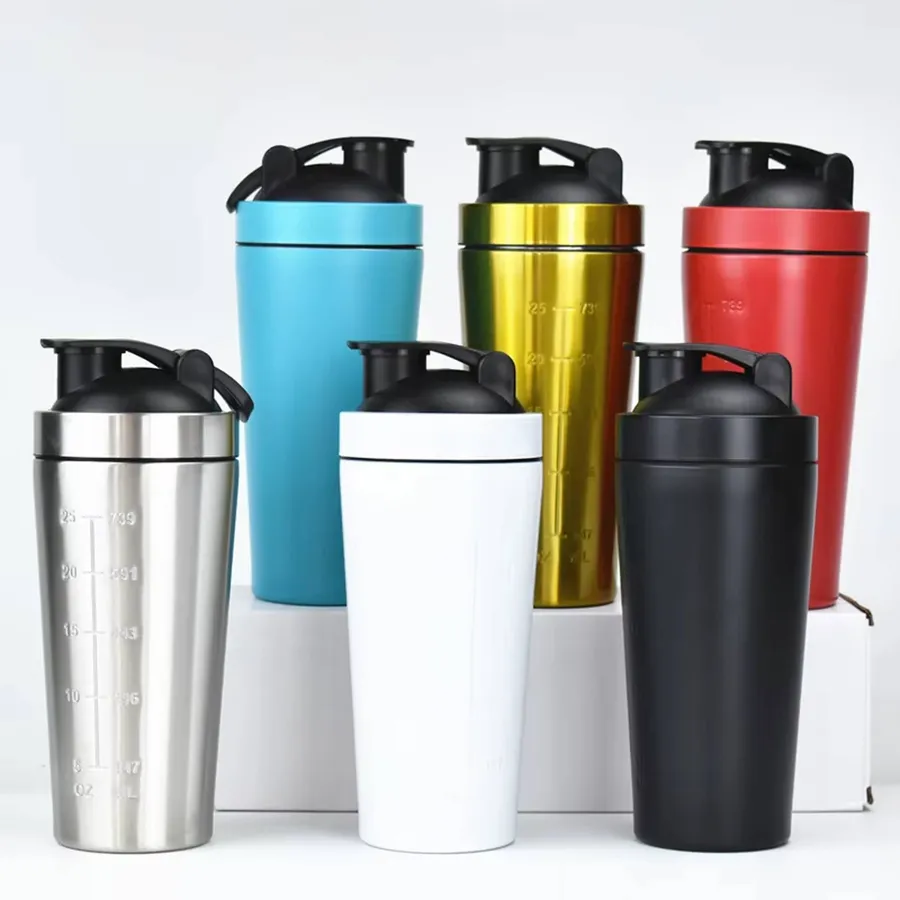 Portable Stainless Steel Protein Shaker - Assorted — wholesale Kitchen & Drinkware by the case