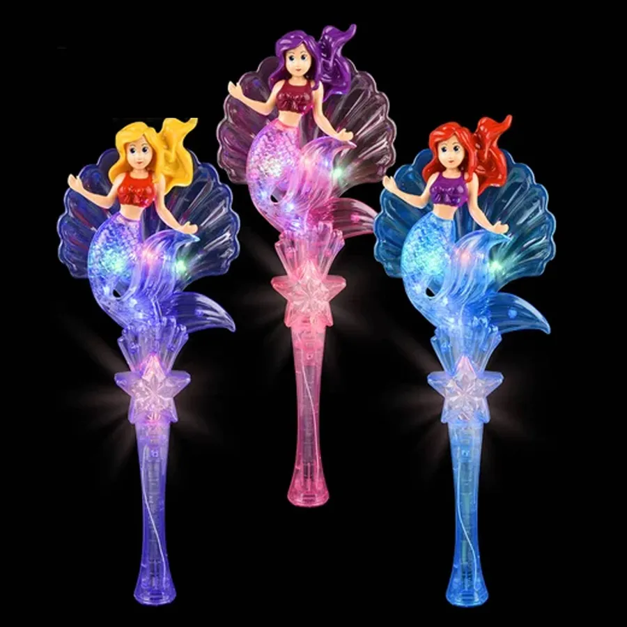 Light-Up Mermaid Shell Wand For Cute Girls — wholesale Toys & Games by the case