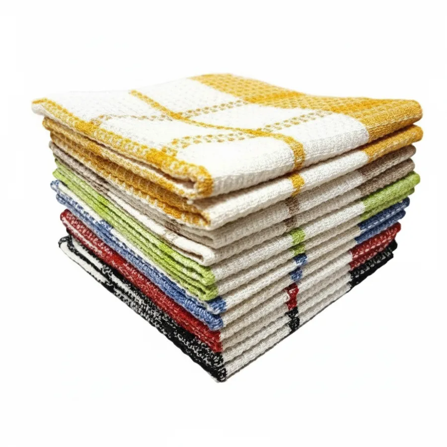 Waffle Weave Kitchen Dishcloths - Assorted 13x13 Cotton Cleaning Cloths for Everyday Home Essentials — wholesale Kitchen & Drinkware by the case