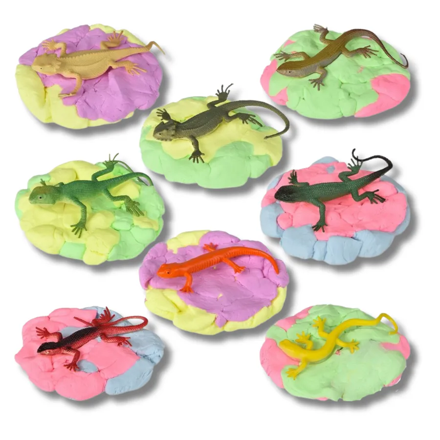 Sensory Toy Lizard Surprise Slime - Stretchy Fidget Squish Toy in a Jar — wholesale Fidgets & Sensory by the case