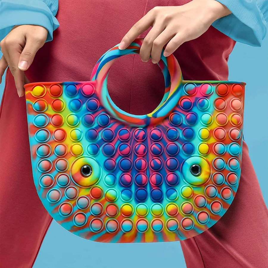 Rainbow Fidget Tote Bag For Women's- Assorted — wholesale Fidgets & Sensory by the case