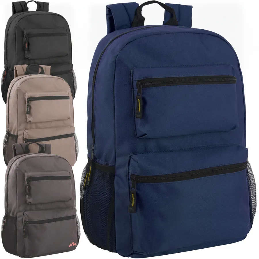 17-Inch Double Pocket Classic Backpack for Travel and Everyday Use — wholesale Bags & Backpacks by the case