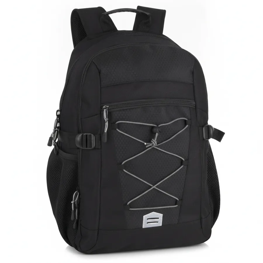 19-Inch Bungee Jacquard Backpack with Padded Laptop Section - Everyday Travel Bag — wholesale Bags & Backpacks by the case