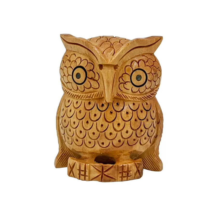 Wooden Owl Sitting decorative Showpiece — wholesale Home & Décor by the case
