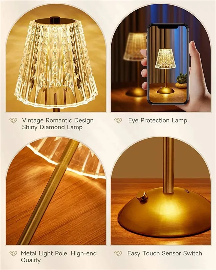 LED Touch Table Lamp – 3-Color USB Rechargeable Night lamp — wholesale Tech & Gadgets by the case