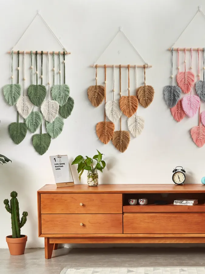 2907BA Cross-Border Ins Woven Decoration Fresh Room Leaves — wholesale Home & Décor by the case