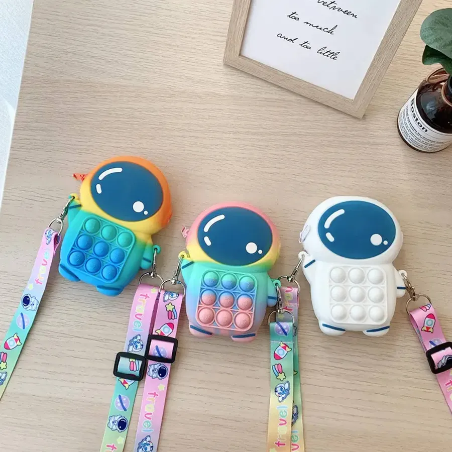 Astronaut Silicone Handbag For Kids - Assorted — wholesale Bags & Backpacks by the case