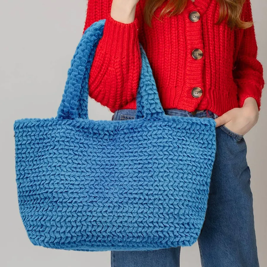 Fuzzy Fur Tote Bag in Bulk - Assorted — wholesale Bags & Backpacks by the case