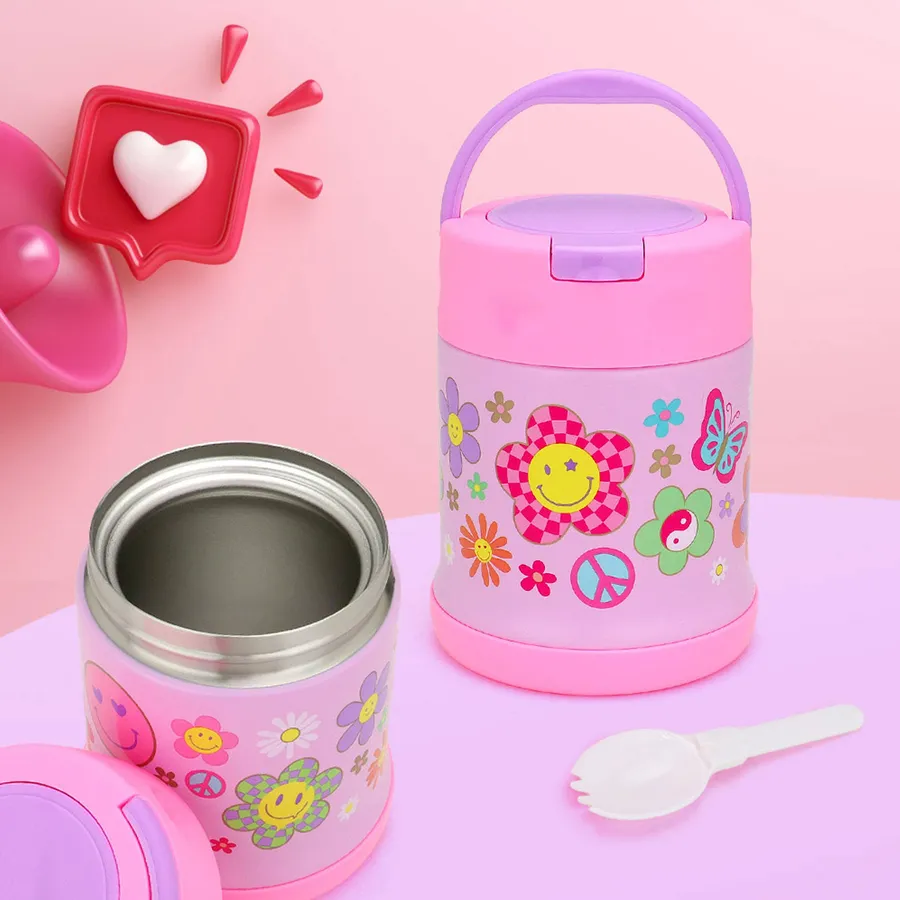Groovy Flower Printed Portable Insulated Food Jar — wholesale Bags & Backpacks by the case