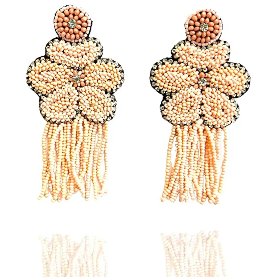 Unique Seed Beaded Earrings With Flower Design For Women's Of All Occasion — wholesale Apparel & Accessories by the case