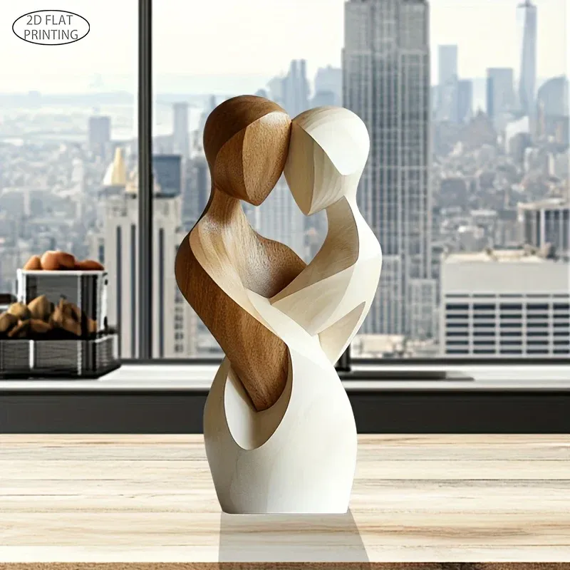 2D Flat Wooden Couple Ornament for Decor — wholesale Home & Décor by the case