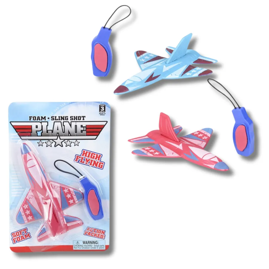 Plane Sling Shot Foam Fidget Kids Toy- Assorted — wholesale Fidgets & Sensory by the case