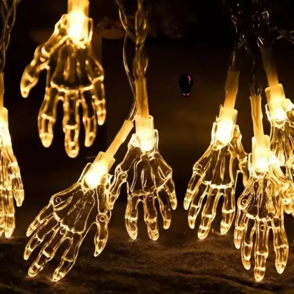 LED Ghost Claw String Lights Spooky Decoration — wholesale Home & Décor by the case